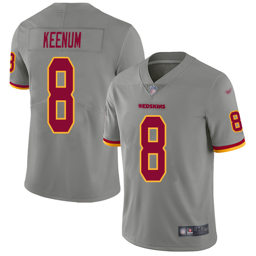 Washington Redskins Limited Gray Men Case Keenum Jersey NFL Football #8 Inverted Legend